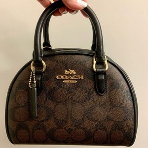 Coach Sydney Satchel in Signature Canvas & Crossbody with Long Strap